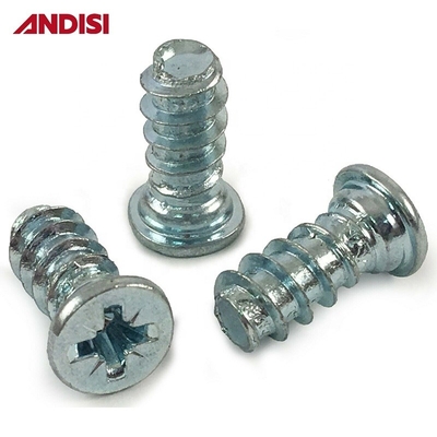 11 mm / 13 mm ZINK PLATED Flat Head Hout Countersunk Pozi Drive Confirmat Meubels Euro Schroef