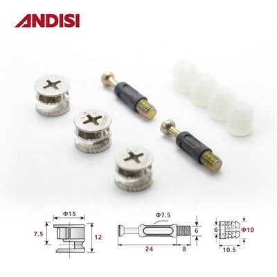 Combinatie Dowel Meubel Connector Cam Schroef Plastic Transparante Uitbreidende Gedrukt Sleeve Nut M6 Nylon Insert Lock Nut
