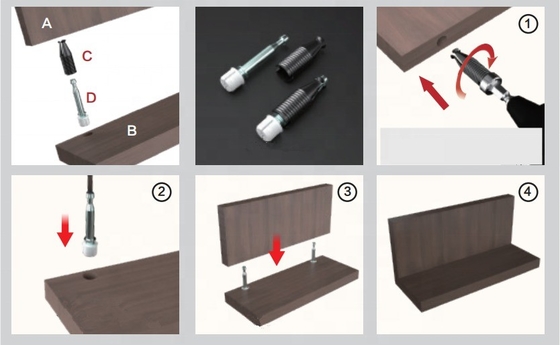 Andere meubelhardware ANDISI Design Cabinet Connector voor het aansluiten van het bord en het bord