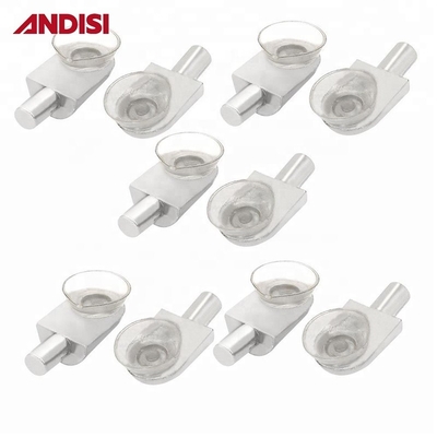 Nickelgeplatte zinklegeringsglasplankclamperbeugel voor 5/6 mm glasplanksteun