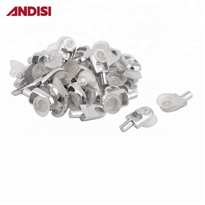 Nickelgeplatte zinklegeringsglasplankclamperbeugel voor 5/6 mm glasplanksteun