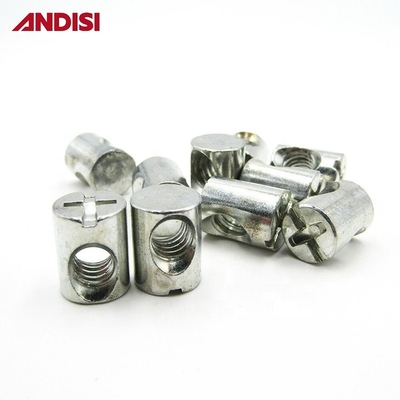 Meubelen M6 M8 Cross Head Phillips Drive Embedded Barrel Nut met zinkgeplatte afwerking