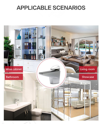 Zinklegeringschroomglasshelftklem met verstelbare F-vormige glazen houderclip