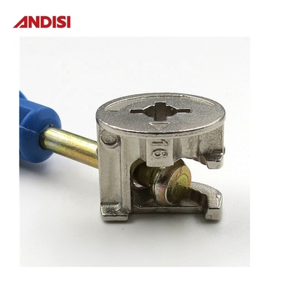 ANDISI Meubels Zink legering Cam slot met zink geplatte afwerking en 3 in 1 Mini Fix Schroef