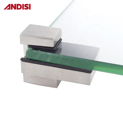 OEM Zink legering staal Verstelbare hoogte 0-22mm Muur montage hoek glas naar glas plank beugel glazen klem
