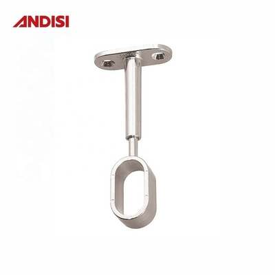 Zinklegering Oval Garderobe Hanger Rod Centrum Tubehouder met hoogteverstelbaarheid