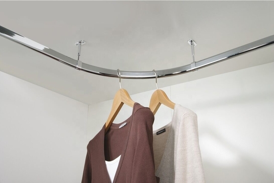 Zinklegering Oval Garderobe Hanger Rod Centrum Tubehouder met hoogteverstelbaarheid