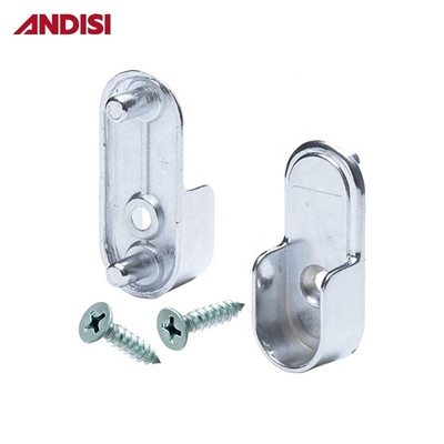 Chroomgeplatte ovale pijphanger voor 44 mm lengte garderobe kleding hangend stok spoorhouder