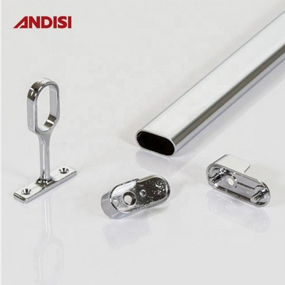 Chroomgeplatte ovale pijphanger voor 44 mm lengte garderobe kleding hangend stok spoorhouder