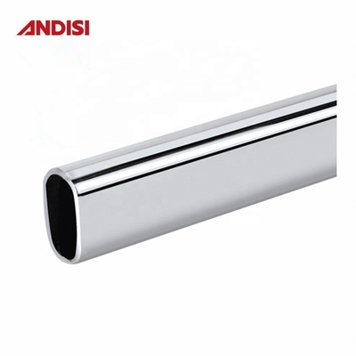 Harde chroomgeplatte ovale stalen buis hangend spoorstang voor moderne design garderobe