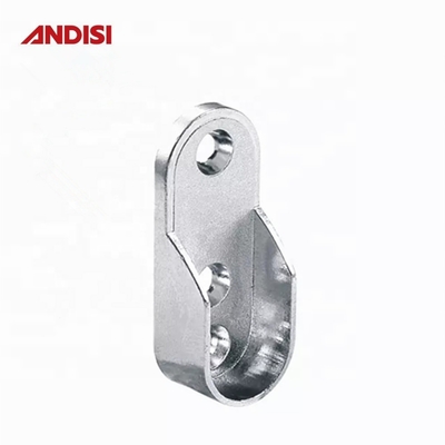 44 mm zink legering kleding Railshouder voor kast Oval Pipe Tube End Bracket