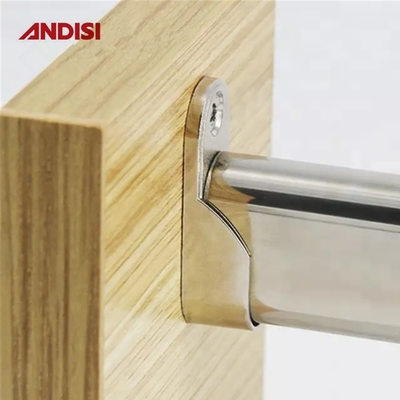 44 mm zink legering kleding Railshouder voor kast Oval Pipe Tube End Bracket