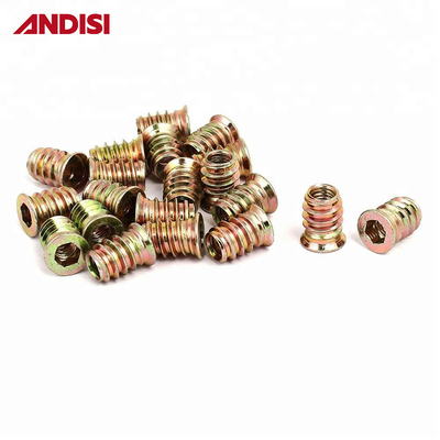 Postverpakking Y Hex Drive Bevestiging Gedrukt Insert Houten meubels Schroef Insert Nut